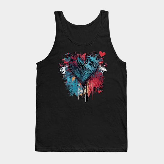 Abstract heart Tank Top by GreenMary Design